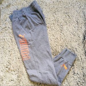 Puma gray joggers orange logo boy’s size medium 10-12